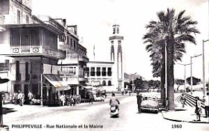 Philippeville - Rue Nationale et Mairie  1960